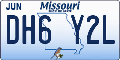 MO license plate DH6Y2L