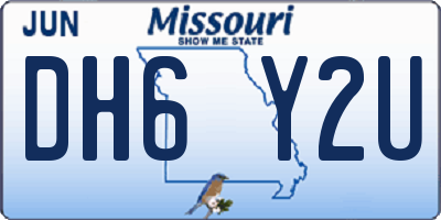 MO license plate DH6Y2U