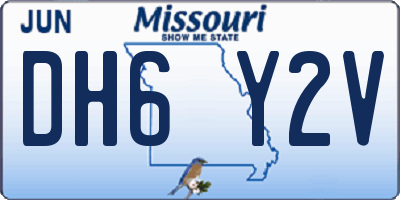 MO license plate DH6Y2V
