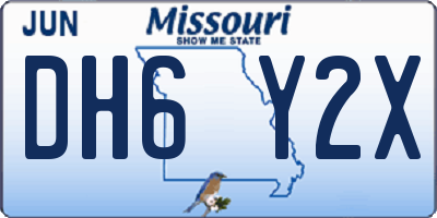 MO license plate DH6Y2X