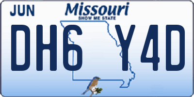 MO license plate DH6Y4D