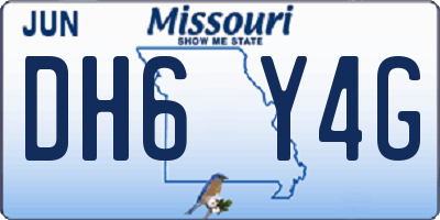 MO license plate DH6Y4G