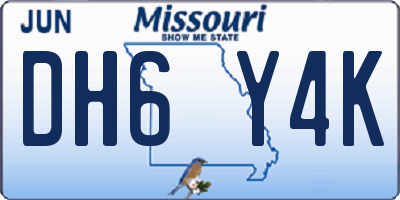 MO license plate DH6Y4K