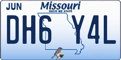 MO license plate DH6Y4L
