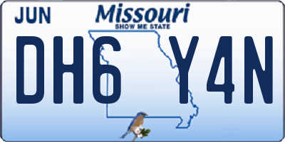 MO license plate DH6Y4N