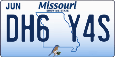 MO license plate DH6Y4S