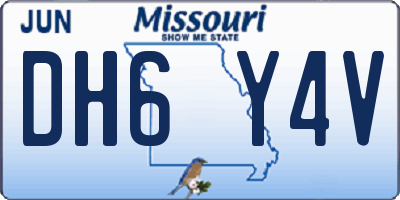 MO license plate DH6Y4V