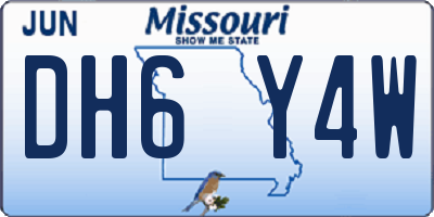 MO license plate DH6Y4W