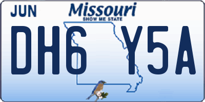 MO license plate DH6Y5A