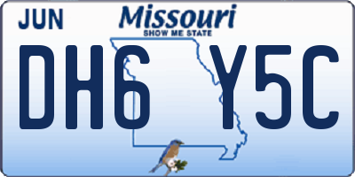 MO license plate DH6Y5C