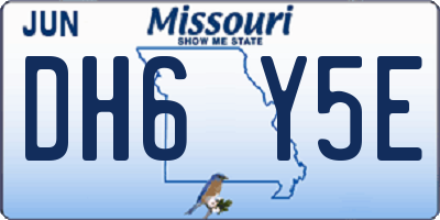 MO license plate DH6Y5E