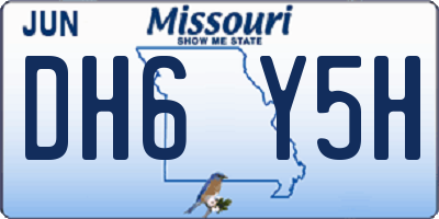 MO license plate DH6Y5H