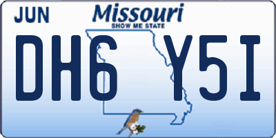 MO license plate DH6Y5I