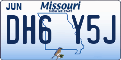 MO license plate DH6Y5J
