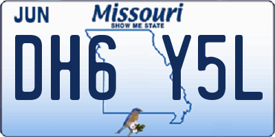 MO license plate DH6Y5L