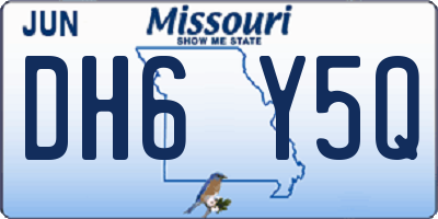 MO license plate DH6Y5Q