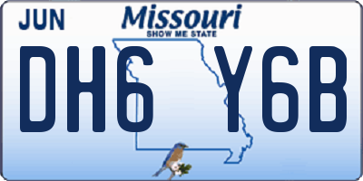 MO license plate DH6Y6B
