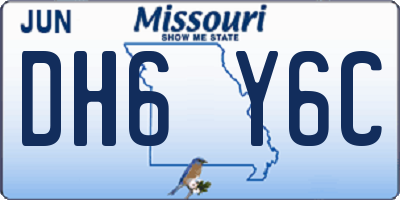 MO license plate DH6Y6C