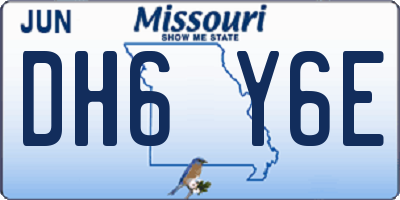 MO license plate DH6Y6E