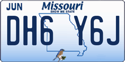 MO license plate DH6Y6J