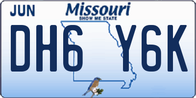 MO license plate DH6Y6K