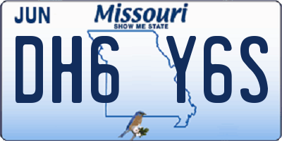 MO license plate DH6Y6S