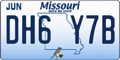 MO license plate DH6Y7B