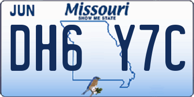 MO license plate DH6Y7C