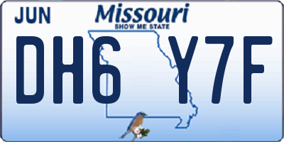 MO license plate DH6Y7F
