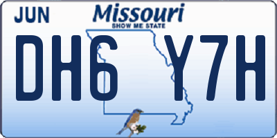 MO license plate DH6Y7H
