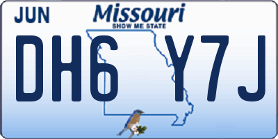 MO license plate DH6Y7J