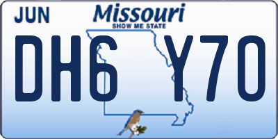 MO license plate DH6Y7O
