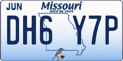 MO license plate DH6Y7P