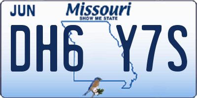 MO license plate DH6Y7S