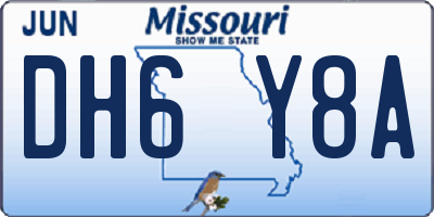 MO license plate DH6Y8A
