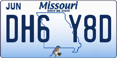 MO license plate DH6Y8D