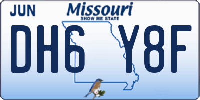 MO license plate DH6Y8F
