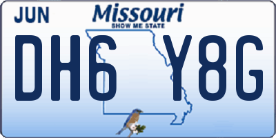 MO license plate DH6Y8G