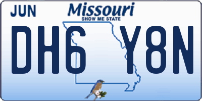 MO license plate DH6Y8N