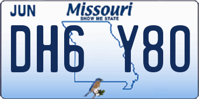 MO license plate DH6Y8O