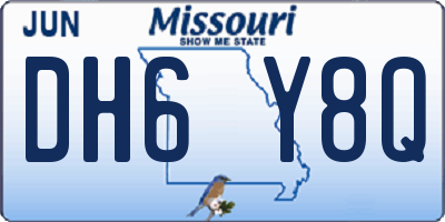 MO license plate DH6Y8Q