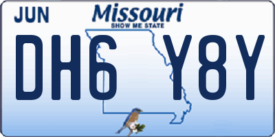 MO license plate DH6Y8Y