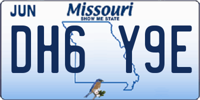 MO license plate DH6Y9E