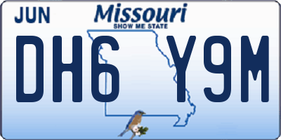 MO license plate DH6Y9M
