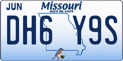 MO license plate DH6Y9S