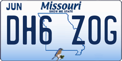 MO license plate DH6Z0G