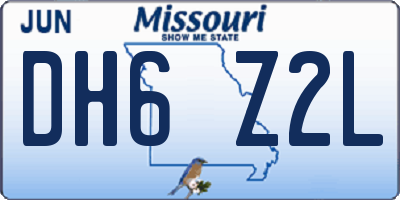 MO license plate DH6Z2L