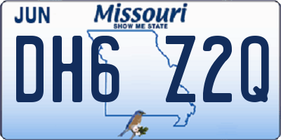 MO license plate DH6Z2Q