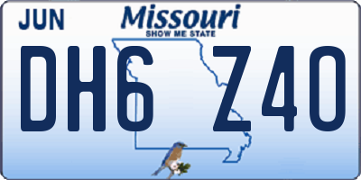 MO license plate DH6Z4O