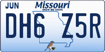 MO license plate DH6Z5R